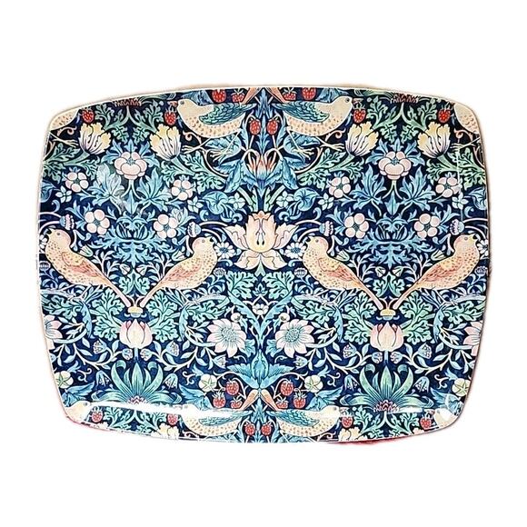 Spode Morris & Co Strawberry Thief Sandwich Dessert Serving Ceramic Serving Tray - Picture 5 of 7